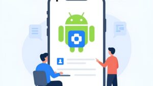 Футуристическая схема интеграции Android-приложения в корпоративную SaaS-экосистему от компании Би Симпл